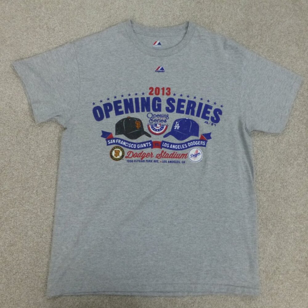 Los Angeles Dodgers and San Francisco Giants 2013 Opening Series Shirt at Dodger